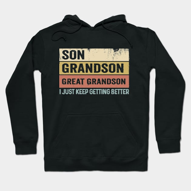 Son Grandson Great Grandson Awesome Bio Retro Hoodie by CreativeSalek